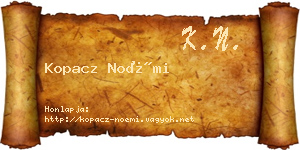 Kopacz Noémi névjegykártya